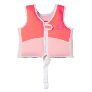 Sunnylife Kids Swim Vest 1-2 - Melody the Mermaid, Neon Strawberry, 33lb Cap - 1 of 4
