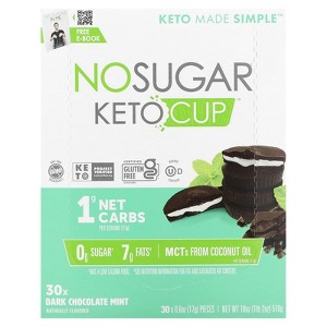 No Sugar Company Keto Cup, Dark Chocolate Mint, 30 Pieces, 0.6 oz (17 g) Each - 1 of 4