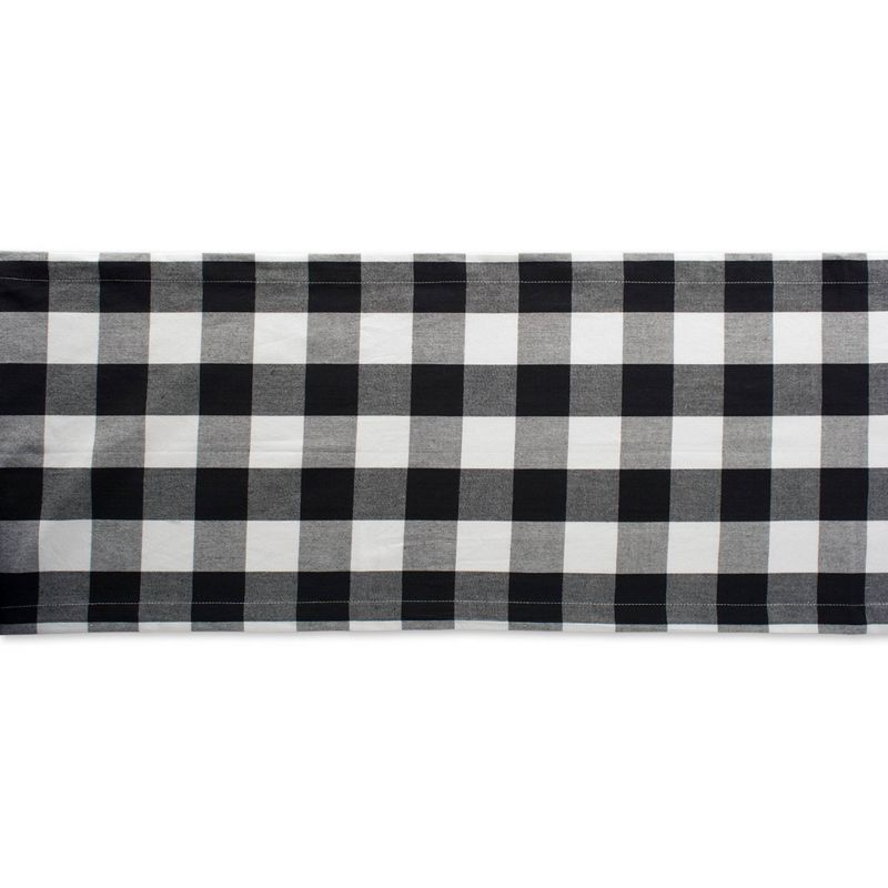 72&#34; x 14&#34; Cotton Buffalo Check Table Runner Black - Design Imports, 3 of 21