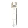 Metal/Wood Etagere Floor Lamp with Storage Shelves and Linen Shade Brushed Nickel - Lalia Home: Modern Design, UL Listed, MDF Display Shelves - 4 of 4