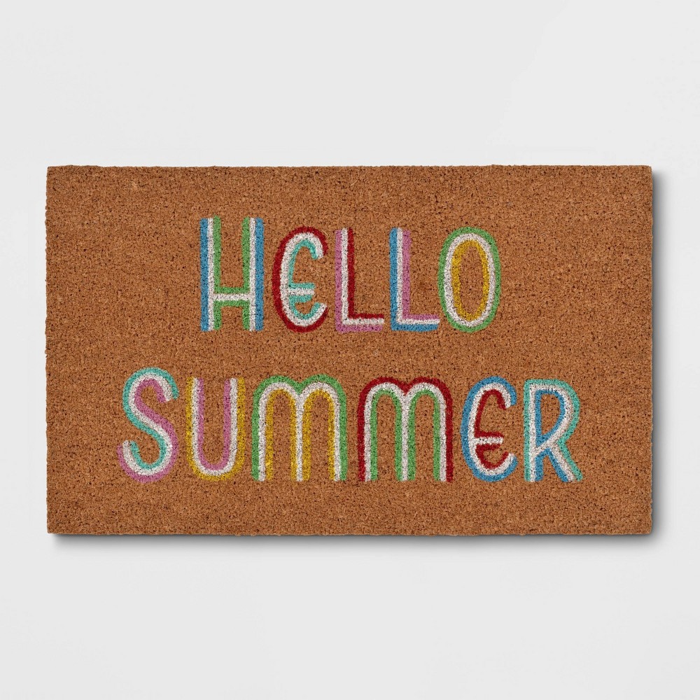 1'6"x2'6" Hello Summer Doormat Brown - Sun Squad