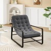 Sapphtopaz Modern Accent Chair with Button-Tufted Upholstered Leisure Reading Chair with Metal Frame Armchair for Living Room, Bedroom - 3 of 4
