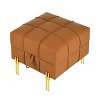 NicBex Ottoman Foot Rest 22" PU Ottoman with Storage with Golden Stainless Steel Legs Entryway Bench for Bedroom, Living Room - 3 of 4