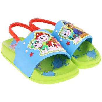 Paw Patrol Boy's and Girl's Mismatch Slide Sandal,Chase,Marshall,Skye Everest,with BackStrap,Toddler Size 6 to 11