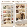 Portable Stackable Shoe Rack Organizer with Magnetic Clear Doors – Large Plastic Storage Bins for Closet & Entryway - 2 of 4