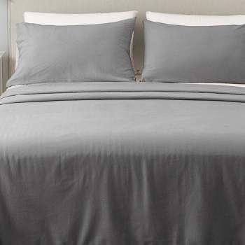 Great Bay Home Cotton Solid Flannel Sheet Set