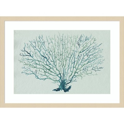 Seaglass Shadow III Natural Wood Framed Abstract Art Print