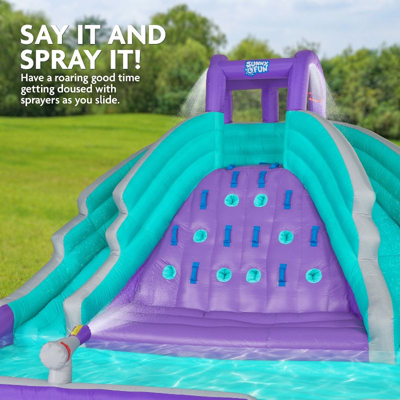 Sunny & Fun Inflatable Kids Backyard Double Water Slide Park, 2 of 5