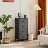 FURNIinspire Dressers 4 Drawer Fabric Tall Dresser Tower Closet Storage Chest of Drawers for Bedroom Nursery, Grey, 11.8"*17.7"*37.4" - 2 of 4