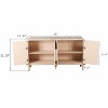 GDFStudio Pearson 59'' Vertical Wood Grain Carving Curved Cabinet/Sideboard with Adjustable Shelves - 3 of 4