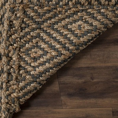 Natural Grey Handwoven Jute Area Rug 5' x 8'