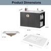 NicBex Floating Wall Mounted Bathroom Vanity with Sink,Bathroom Sink Vanity with Open Storage Shelf,30" Bathroom Sink Cabinet,White/Black - 3 of 4