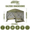 Clam 11.5'x11.5' Quick-Set Portable Pop-Up Camping Gazebo Screen Tent with 6 Sided Canopy Shelter with Ground Stakes and Carry Bag - Green - 2 of 4