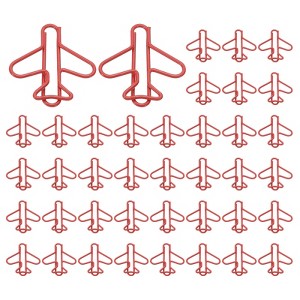 Unique Bargains Home Office Supplies Metal Plane Shape Cute Funny Decorative Paper Clip 100 Pcs - 1 of 4