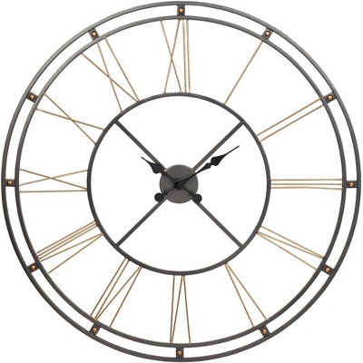River Parks Studio Nolla Gunmetal and Gold Metal 36" Round Wall Clock