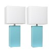 (Set of 2) 21" Monaco Avenue Modern Leather Table Lamp - Elegant Designs - 3 of 4