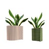 happimess Arlo Modern Bohemian Indoor Tambour Curve 3D Printed Planters with Drainage - 4 of 4