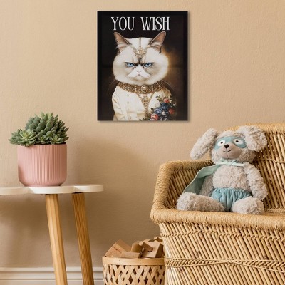 Grumpy Cat 'You Wish' Canvas Wall Art in Beige and Blue