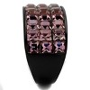 Slickblue Women’s Statement Ring, Black Stainless Steel with Light Rose Square Synthetic Crystals, Grid Pattern, 5–10 - 4 of 4