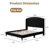 Full Size Bed Frame, Upholstered Platform Bed with Wingback Headboard and Button Tufted Design - 2 of 4