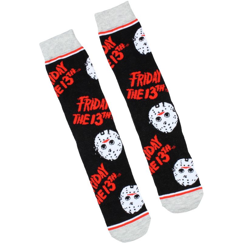 Friday The 13th Jason Voorhees Socks Horror Slasher Film Men's 3 Pack Crew Socks Multicoloured, 3 of 6