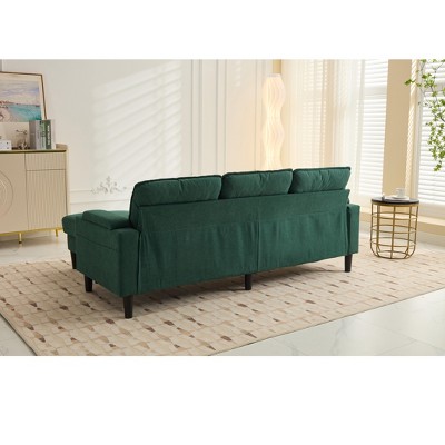 LOVMOR knock down 3-seat combo sofa with storage ottoman, Upholstered sectional Couch, L Shaped Bench with a footrest, a individual stool