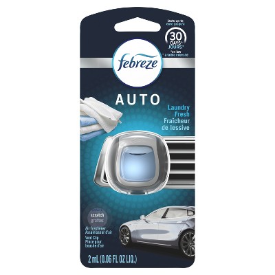 Febreze AUTO Odor-Eliminating Car Freshener Vent Clip Laundry Fresh, .06 oz. Car Vent Clip