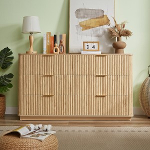 Modern 3-Drawer Dressers (Set of 2) - 27.6" Wide Chests with Curved Wave Design Versatile Bedroom & Living Room Storage-- Frevyn - 1 of 4