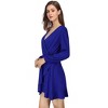 Coolmee Women's Spring Fall Pleated Mini Dress Long Sleeve Ruffle Causal Short Dress - 3 of 4