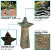 Sunnydaze 40"H Electric Natural Slate Layered Pyramid Tiered Outdoor Water Fountain with LED Light - 2 of 4