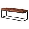 Jofran,Global Archive 50" Genuine Distressed Leather Mid-Century Modern Ottoman Bench - 3 of 4