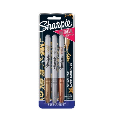 gold and silver permanent marker pens