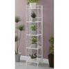 57.5" Extra Storage 5 Tier Folding Metal Shelf with Scroll Design White - Breighton Home: No Assembly Required, Decorative Display - 2 of 4