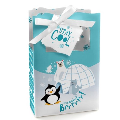 Big Dot of Happiness Arctic Polar Animals - Winter Baby Shower or Birthday Party Favor Boxes - Set of 12