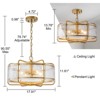 LLHZSY Lantern Clear Handmade Glass Ceiling Chandelier 17 9/10" Wide 4-Light Fixture-Gold - 2 of 4