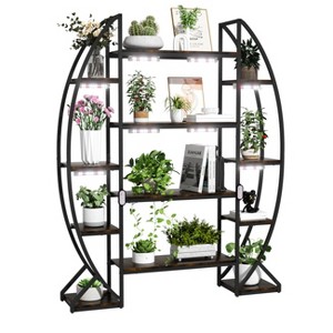 Artloge 70" Tall Industrial Planter Stand Curved Oval Plant Display Stand Multiple Flower Pots Rack with LED Plant Grow Light for Balcony & Patio - 1 of 4