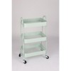 DOMETOUR 3 Tier Small Rolling Cart Metal Utility Storage Organizer Kitchen Trolley Bathroom Laundry Room Bar Office Shelves - 2 of 4
