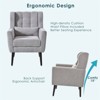 KWPZQEB Mid-Century Accent Chair, Modern Upholstered Armchair with Pillow & Wood Legs, Comfy Reading Chair for Living Room, Bedroom - 4 of 4