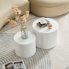 Round Coffee Table Set of 2,Nesting Side Table End Table,Modern Drum Side Table for Small Space,Living Room, Office,Bedroom-Cuddlewood - image 2 of 4