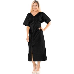 LA LEELA Women's Summer Vacation Beachwear Bathing Suit Button Up Shirt Dress Beach Long Shirt Cover ups - 1 of 4