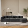 140" Curved Sectional Sofa with Chaise Lounge,High-Density Foam Cushion,Modern 3-Piece Couch for Living Room-Baofuwish - 2 of 4