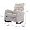 CAVINAS Polyester Glider Rocking Chair with High Backrest,Cozy Upholstered Rocking Chairs,Nursery Accent Chair for Bedroom - 3 of 4