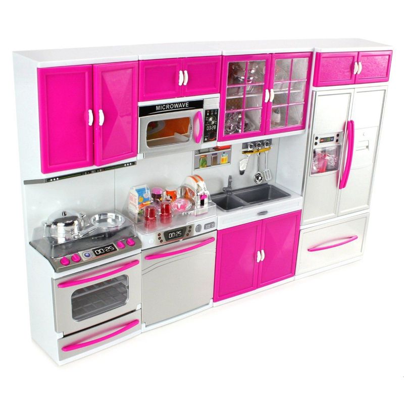 Insten Mini Modern Kitchen Playset with Refrigerator, Stove, Sink, Microwave and Doll, 4 of 5