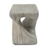 GDFStudio Verde Outdoor Lightweight Concrete Twist Design Wood Grain Texture Side Table - 2 of 4