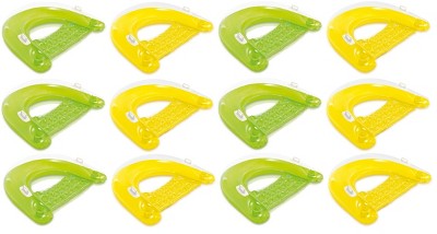 Intex Sit 'N Float Inflatable Lounges 60" X 39" Green & Yellow 12-Pack