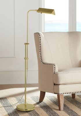 Contemporary Adjustable Pharmacy Floor Lamp in Brass Finish