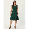 Hobemty Women's Sleeveless Elegant Round Neck Office A-Line Dress - 2 of 4