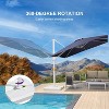 PURPLE LEAF Patio Umbrella White Cantilever Offset Umbrella Square Outdoor Umbrella with 360-degree Rotation for Garden Deck Pool - 4 of 4