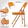 WhizMax Solo Classic Folding Chairs, Industrial Metal, Indoor Auditorium, Padded (Set of 4), Orange - 4 of 4