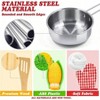 Pretend Play Kitchen Toy Set, 32 Items Stainless Steel Pots Pans with Rack, Metal Utensils, Apron Play Food Basket - 3 of 4